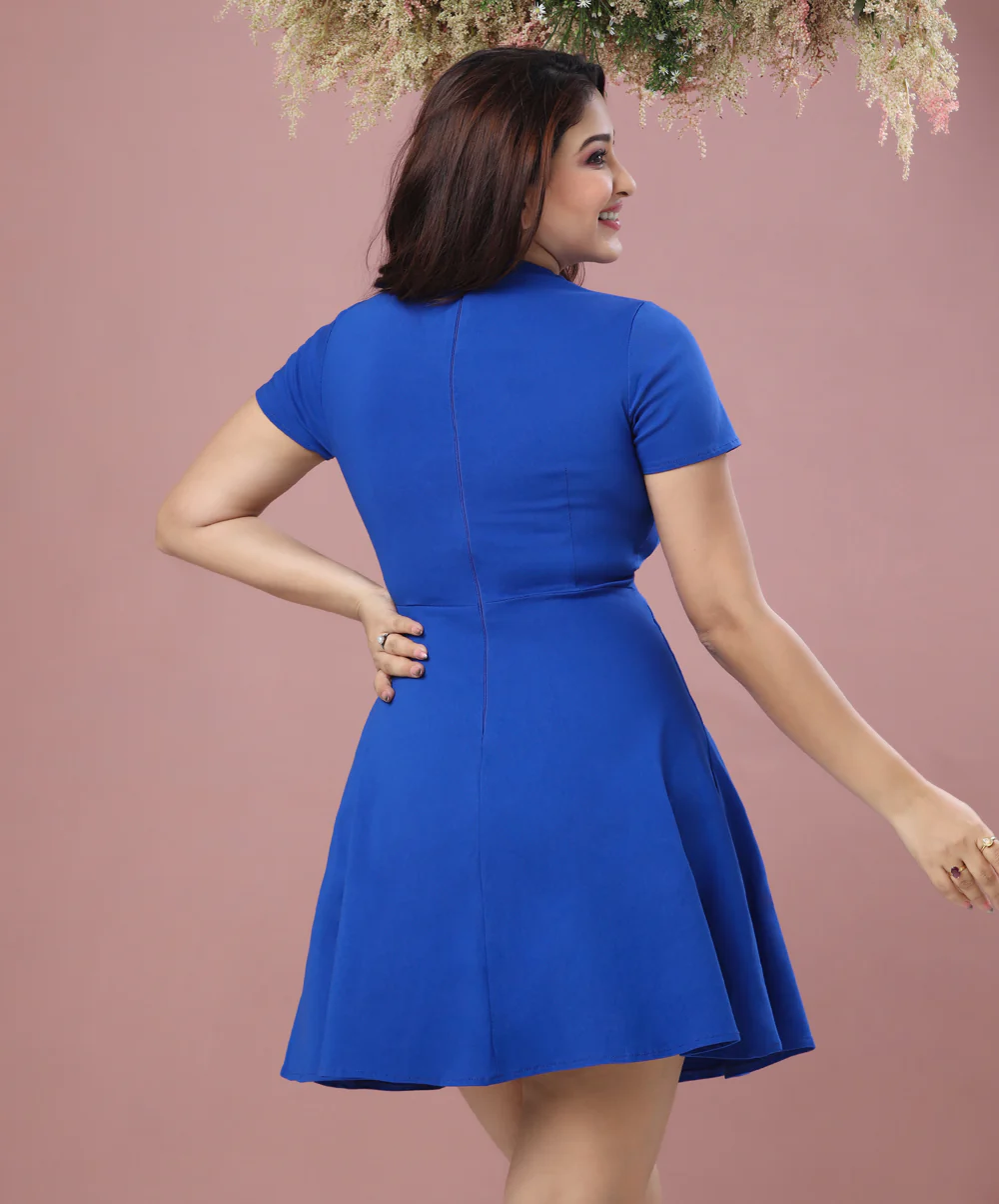 Short Sleeve Mini Skater Dress - Image 2