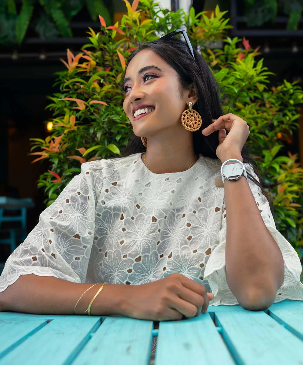 Short Sleeve Scalloped Detailed Top - Image 2