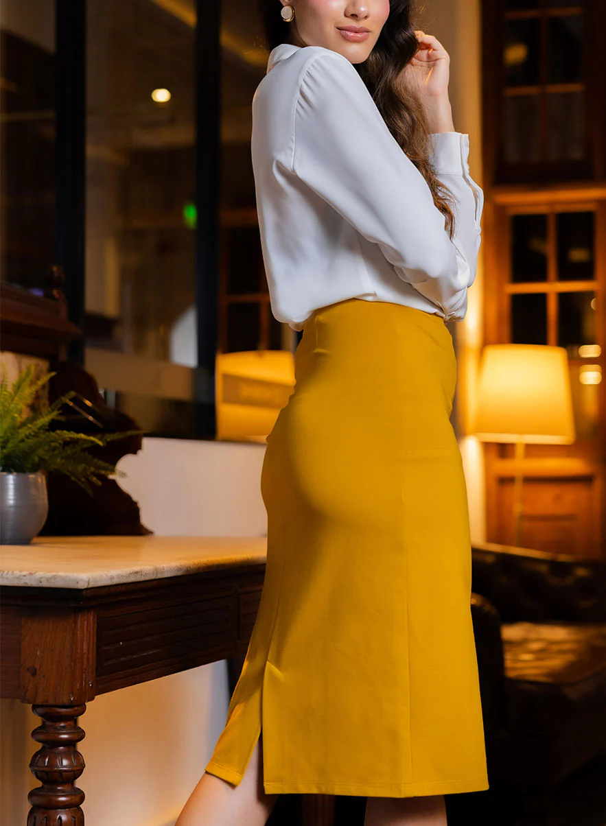 Side Pocket Ponte Bodycon Skirt - Image 4
