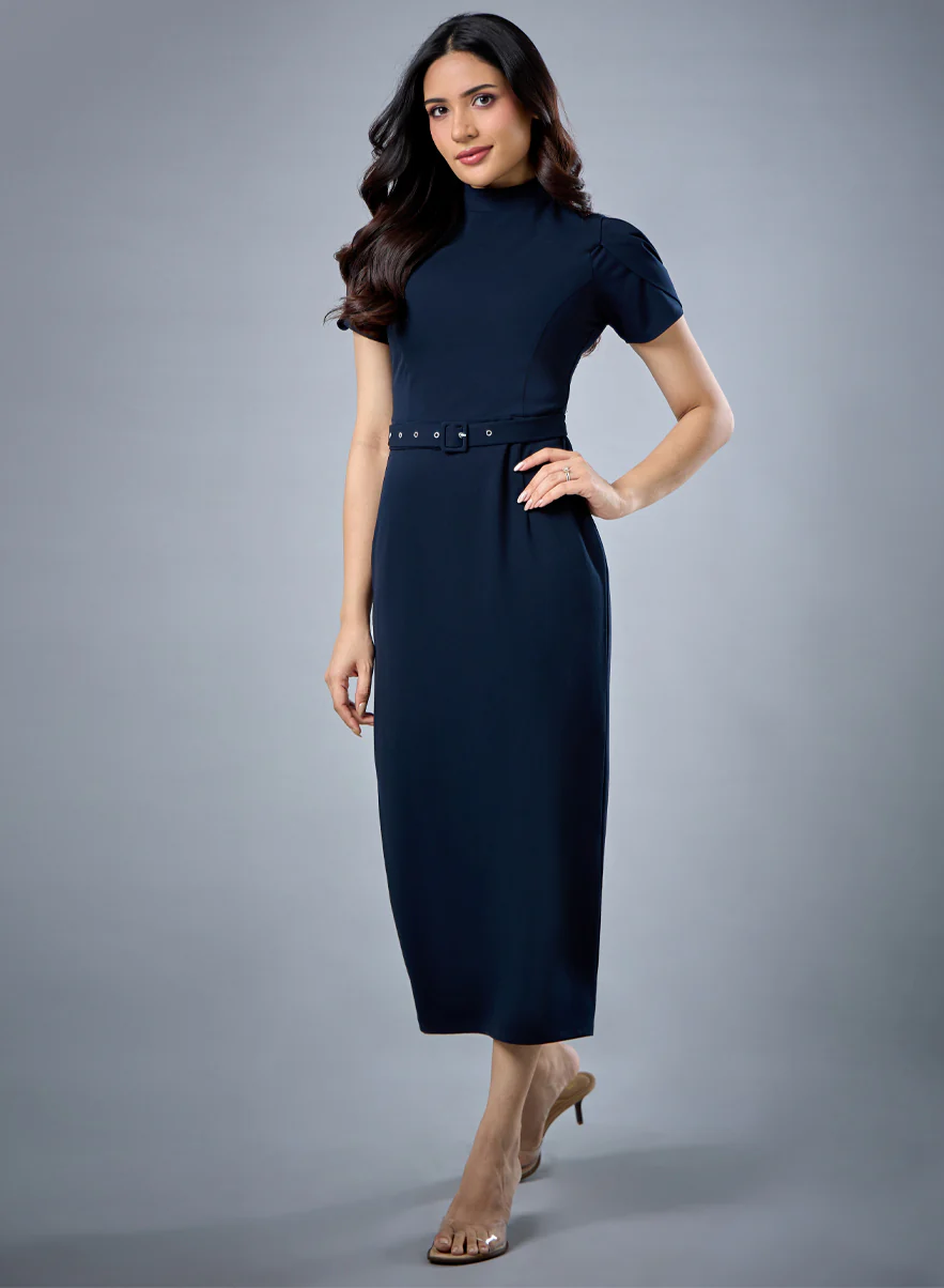 Simple Sleeve Detailed Bodycon Dress