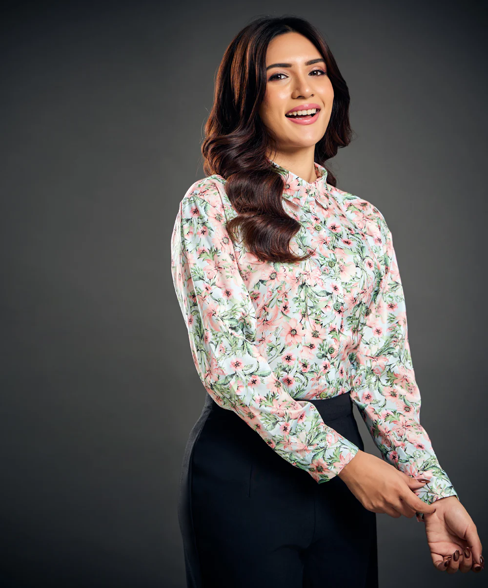 Satin Printed Long Sleeve Shirt - Image 3