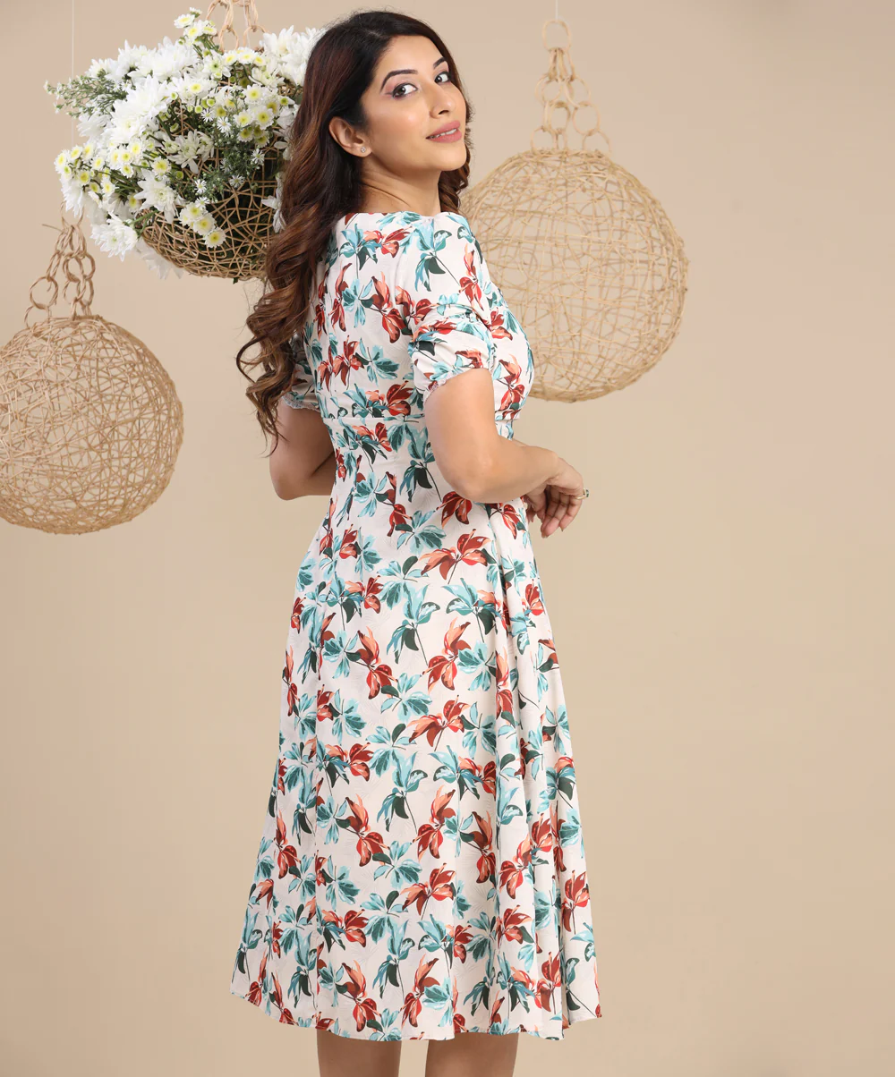 Sleeve Detailed Front Buttoned Dress - Image 2
