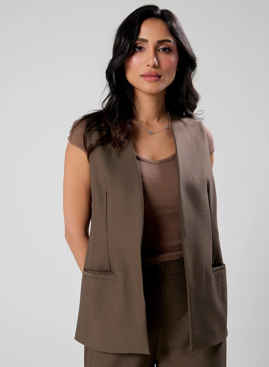 Sleeveless Detailed Blazer - Image 5