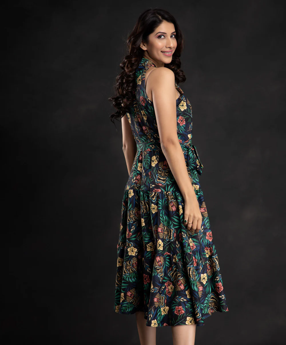 Spring Halter Bohemian Midi Dress - Image 2