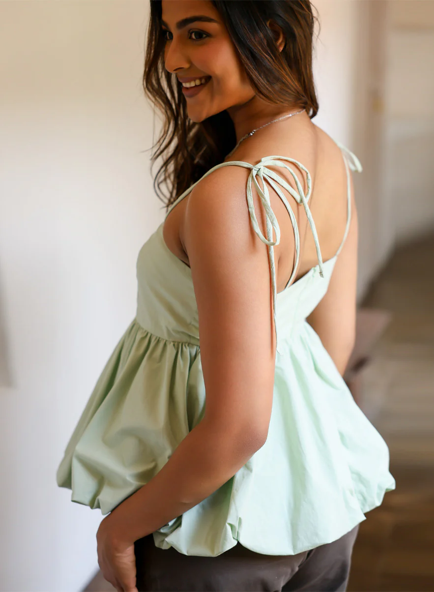 Strappy Balloon Peplum Mint - Image 3