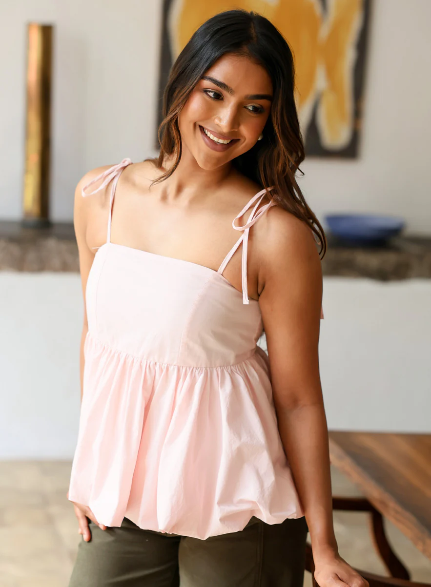 Strappy Balloon Peplum Pink - Image 4