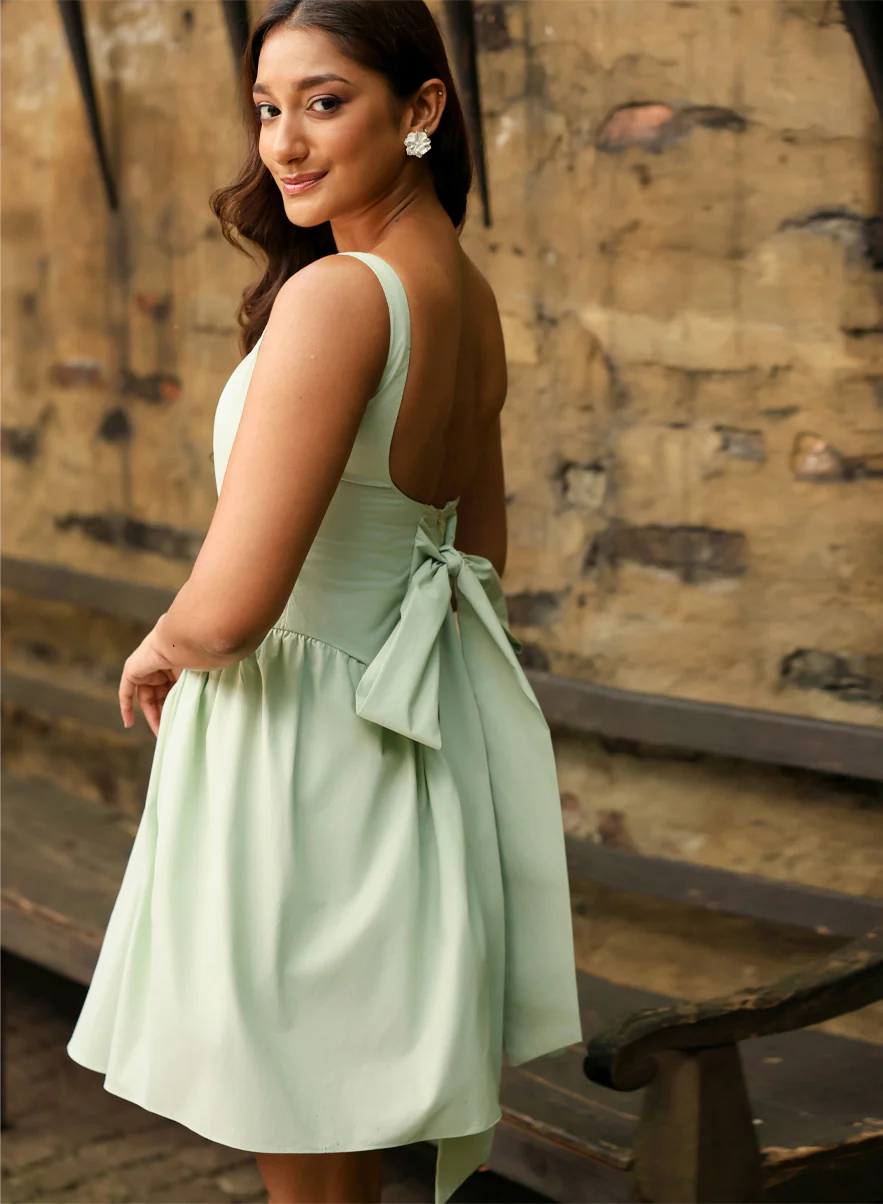 Strappy Mini Dress With Back Bow - Image 2