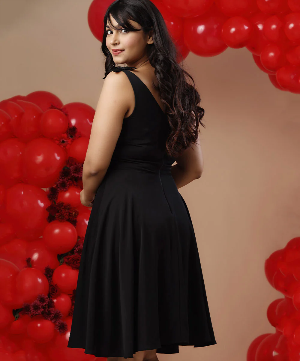 Sweetheart Neck Mini Chiffon Dress - Image 2