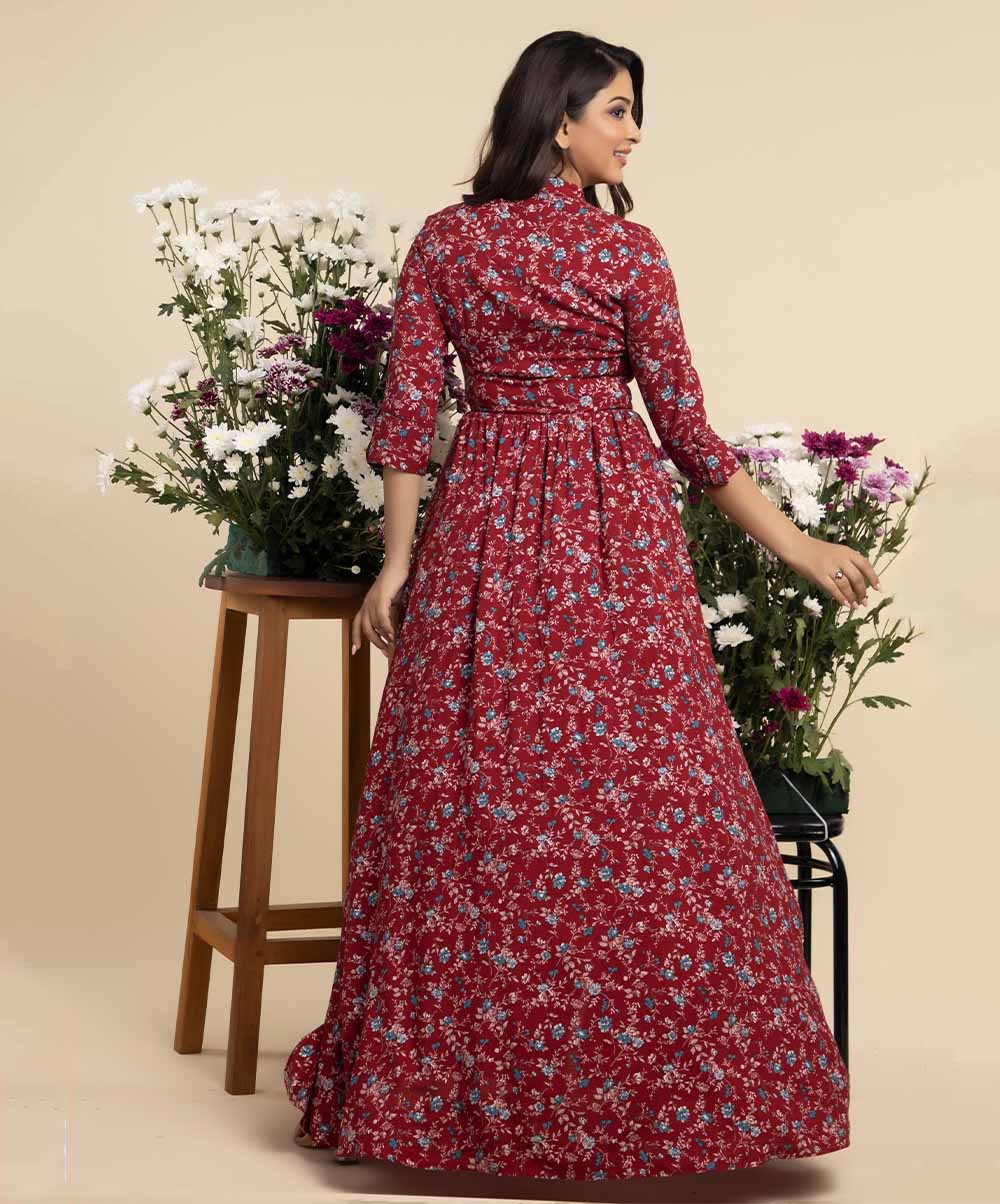 Tunic Floral Front Buttoned Printed Top - Image 2