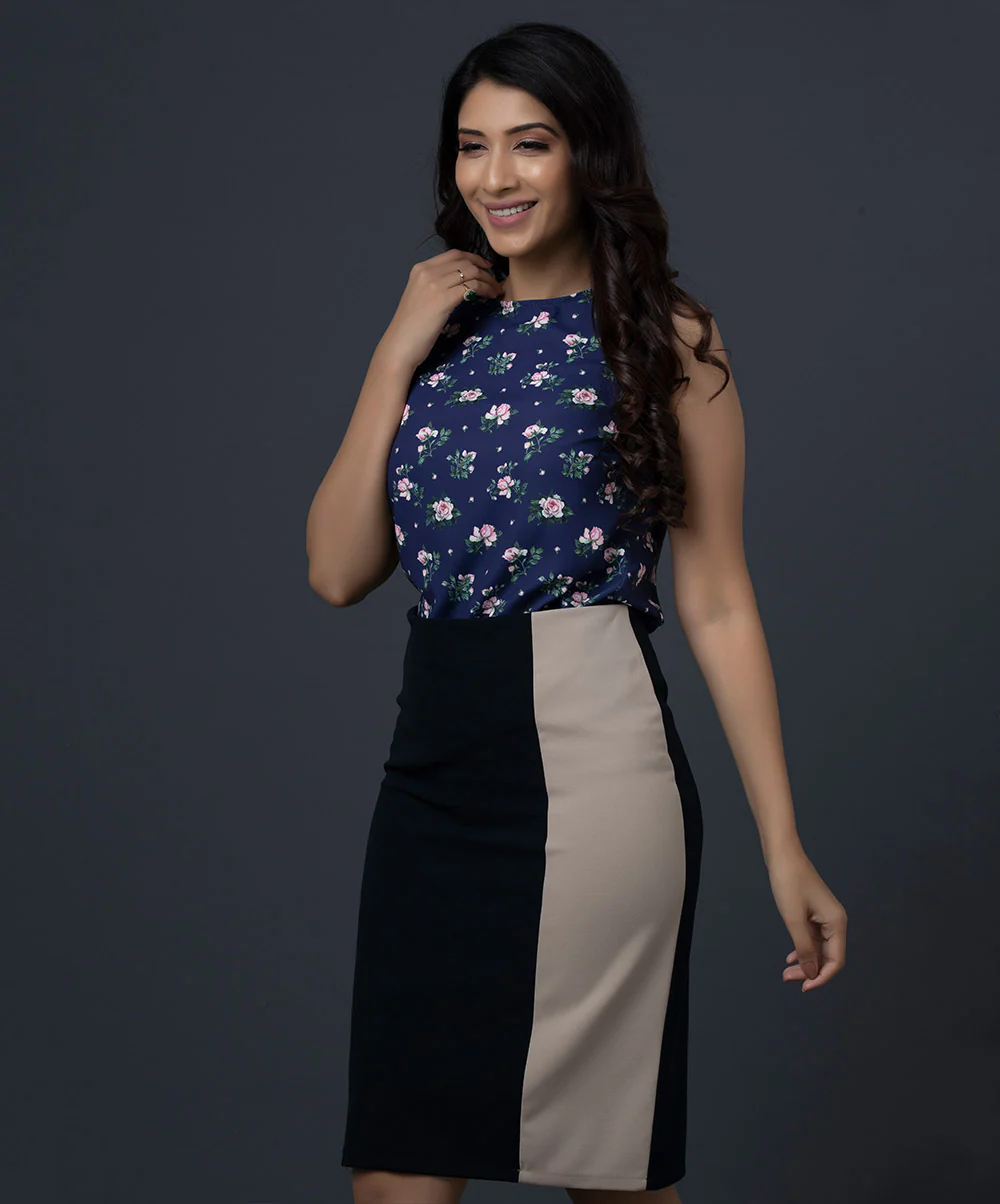Two Tone Bodycon Skirt