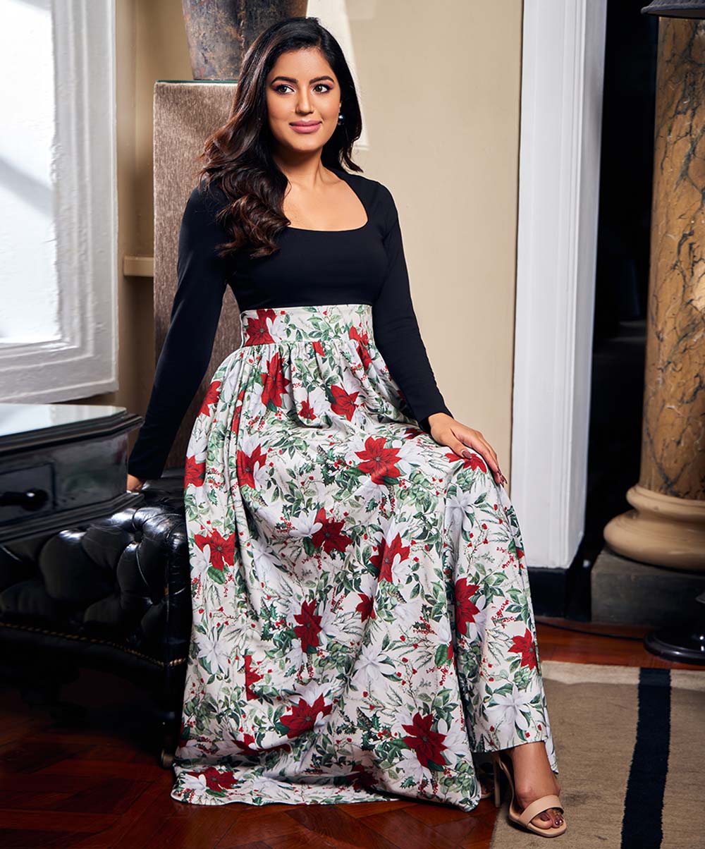 Two Tone Midi Dress With Pockets - Image 6