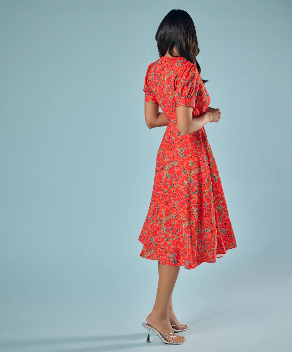 Vneck Chiffon Vintage Summer Dress - Image 4