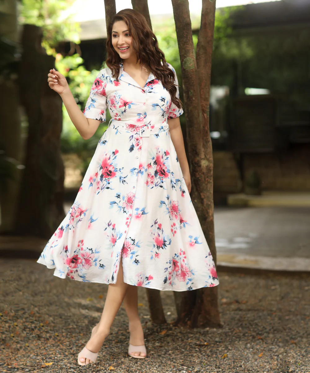 Vneck Dress With Side Pockets