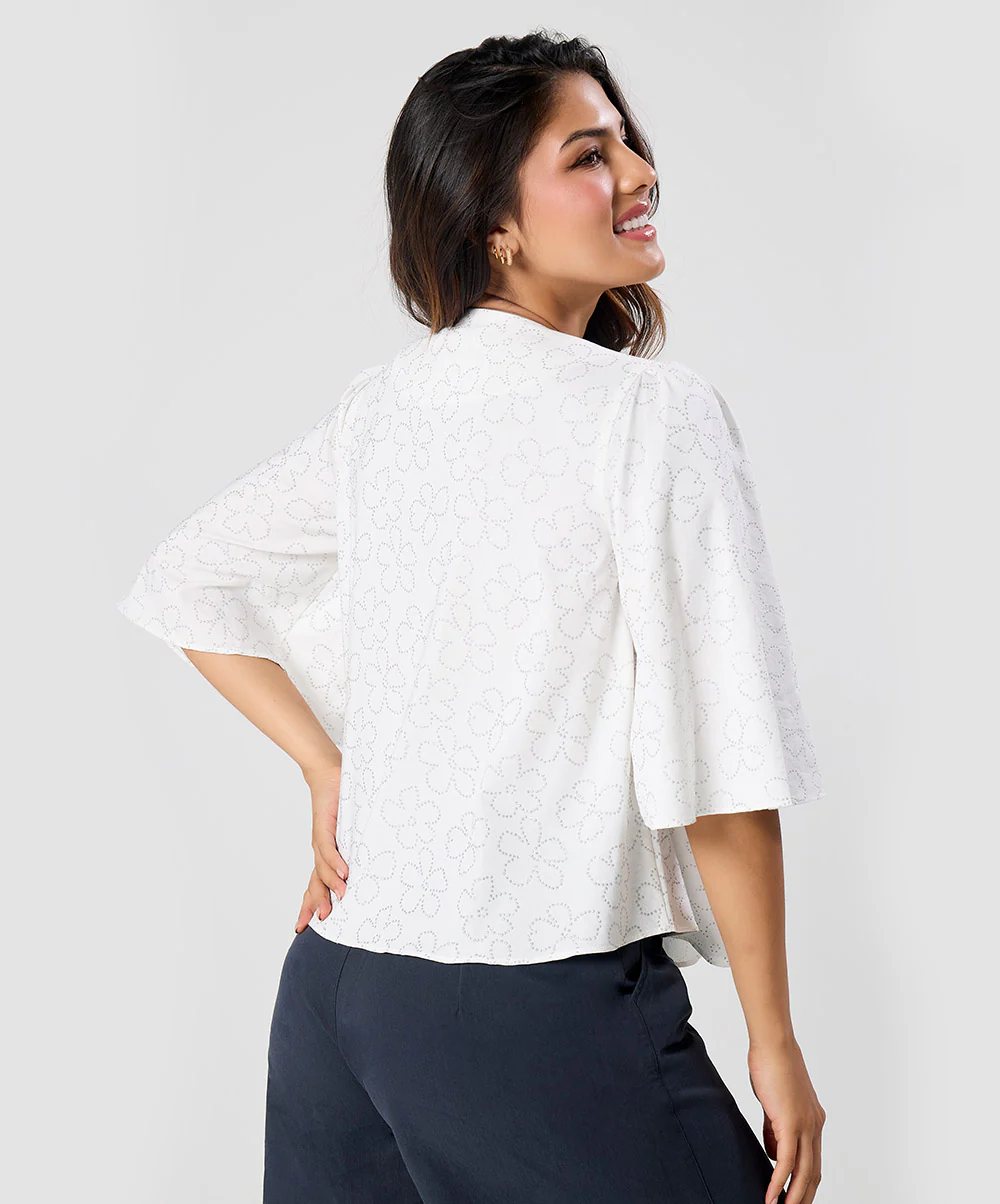 Vneck Flared Sleeve Baggy Top - Image 5