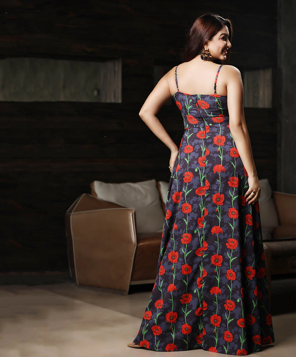 Vneck Floral Soft Printed Maxi Dress - Image 2