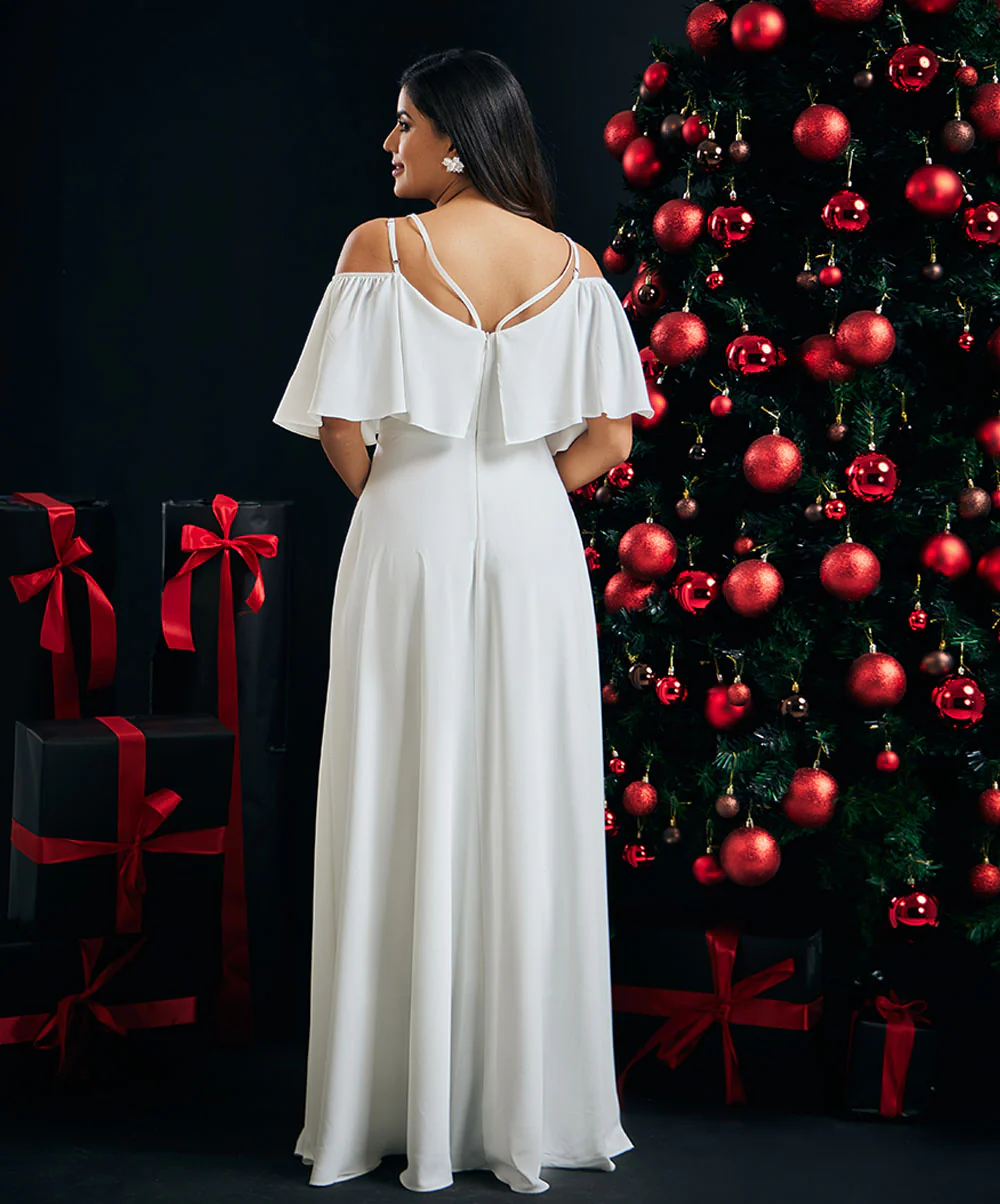 White Chiffon Dress - Image 4