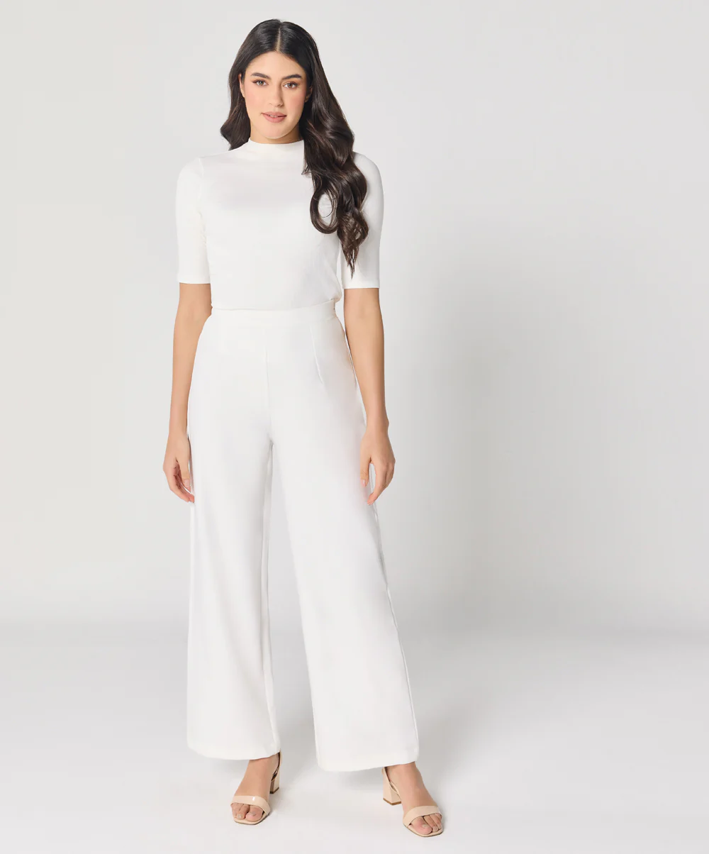 White Flared Formal Pant - Image 2