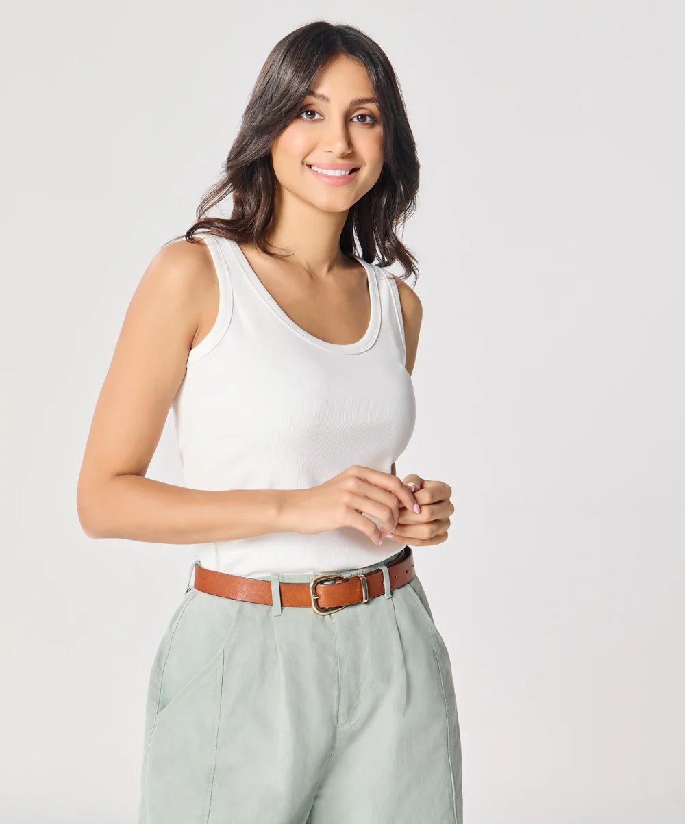 White Rib Cami Top - Image 2
