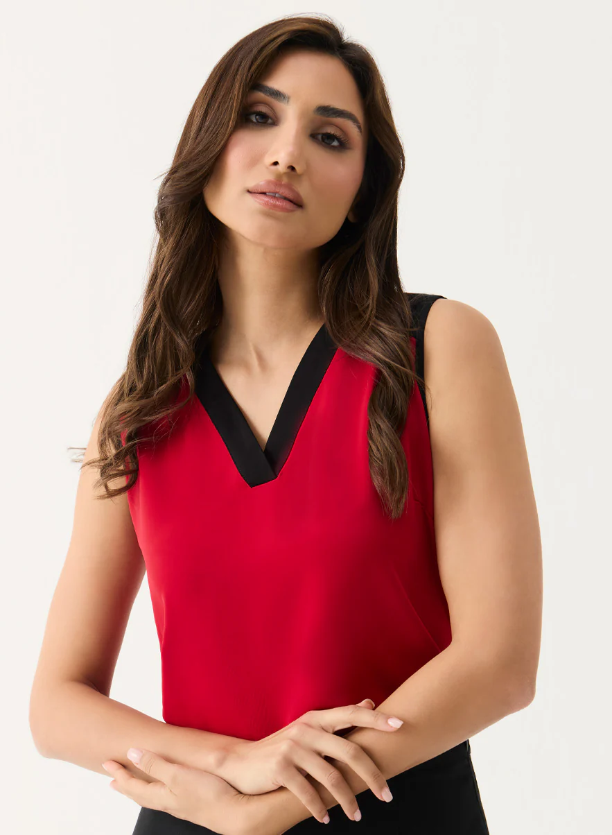 White Sleeveless Plain Chiffon Top - Image 4