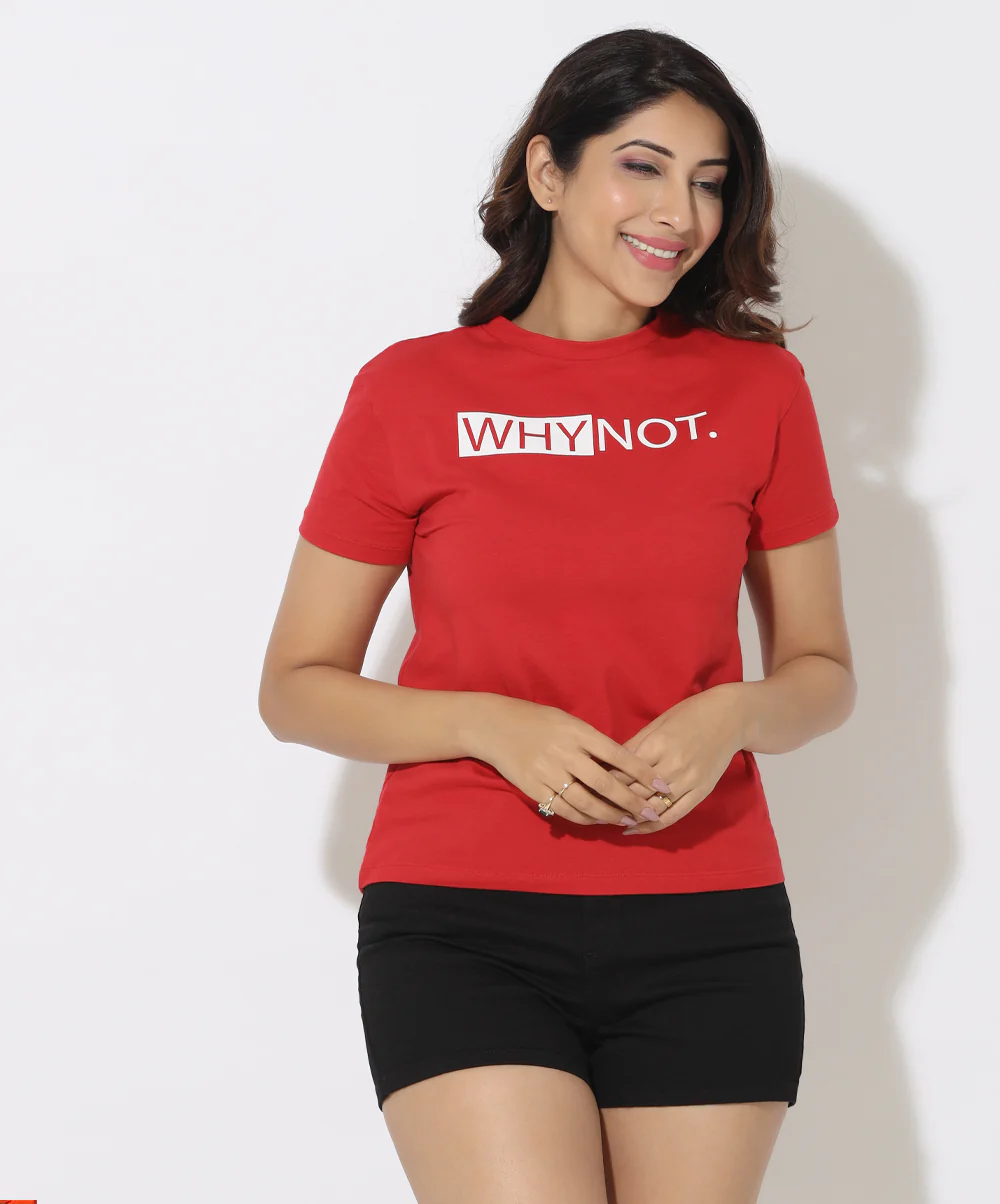 Why Not Red Basic Crew Neck Tshirt