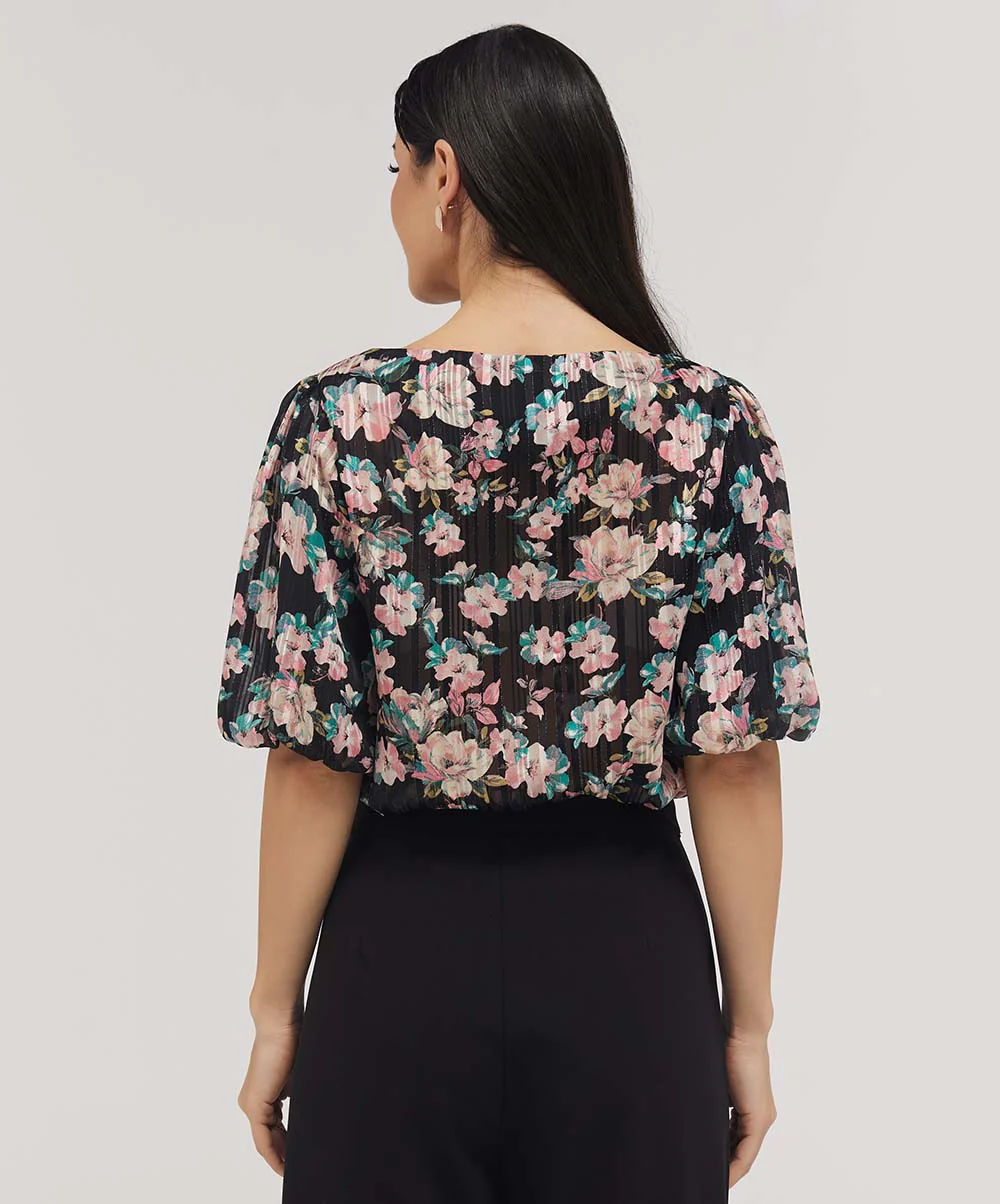Wide Neck Crushed Chiffon Formal Top - Image 4